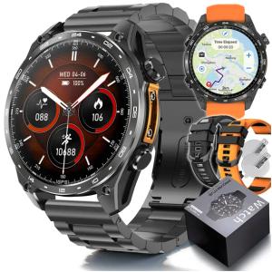Smartwatch Męski Zegarek GPS MAPY 4GB AMOLED IP68 Rozmowy CIŚNIENIE MENU PL