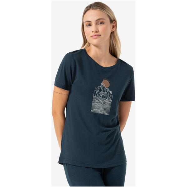 SUPER.NATURAL Koszulka damska merino PREIKESTOLEN CLIFFS TEE szara (M)