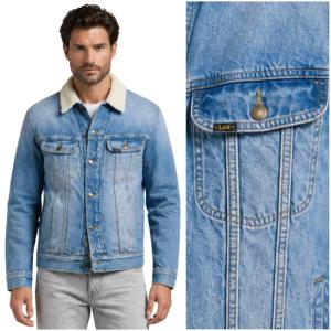 Lee Sherpa Jacket The Frank DżiNS ocieplana katana jeansowa na misiu XXL