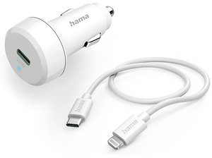 Ładowarka samochodowa HAMA PD/Qualcomm 20W + Kabel Typ-C - Lightning