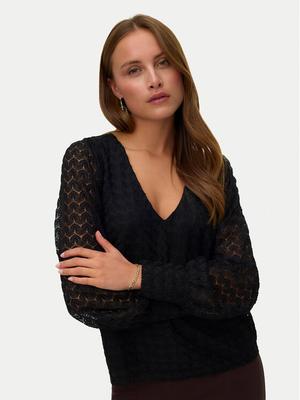 Vero Moda Bluzka Vmbecca 10336137 Czarny Regular Fit
