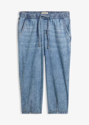 Jeansy barrel, mid waist, cropped