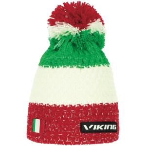 VIKING CORNET czapka męska zimowa z pomponem czerwona/zielona (one size)