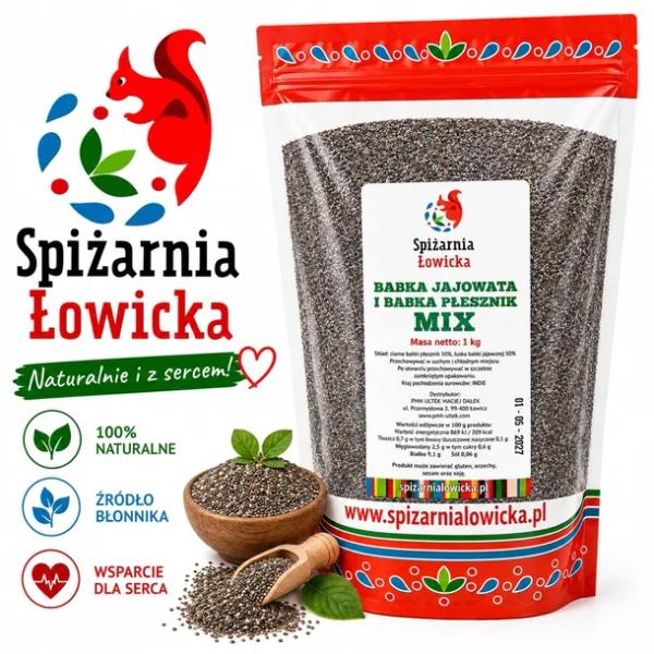 BŁONNIK 1kg MIX BABKA PŁESZNIK 50% JAJOWATA 50%