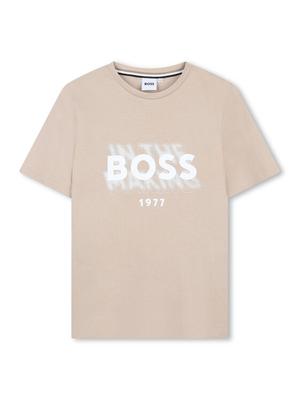 BOSS T-Shirt J52046 D Beżowy Regular Fit