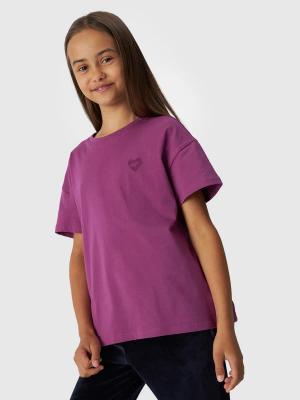 4F t-shirt dziecięcy koszulka bawełniana sportowa F1546 różowa (128)