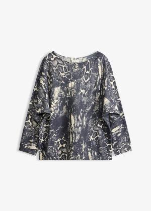 Sweter we wzór skóry węża z rękawami typu nietoperz