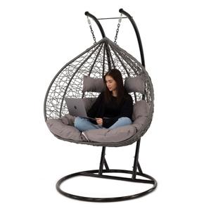 Fotel wiszący ogrodowy 2 osobowy HC-008 szary | OUTLET