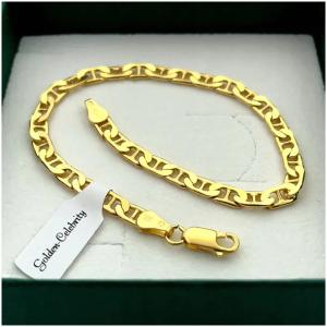 MĘSKA ZŁOTA BRANSOLETKA GUCCI 21cm/4,5mm 585/925 SREBRO POZŁACANE PREZENT