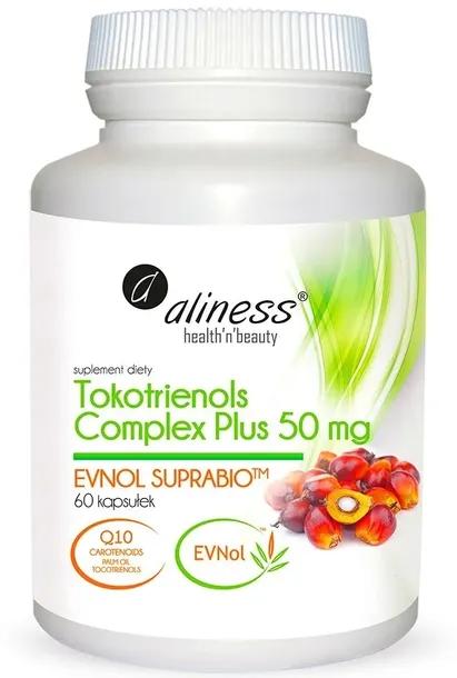 TOKOTRIENOLS COMPLEX PLUS 50 mg Pełne spektrum witaminy E Aliness 60 kaps.