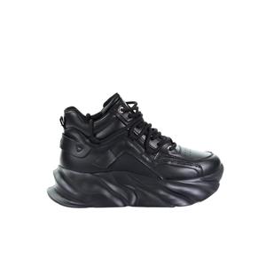 Damskie skórzane sneakersy czarne SS2N4036