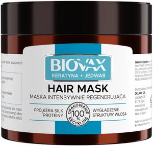Biovax Keratyna+Jedwab Maska do Włosów Intensywnie Regenerująca 250ml
