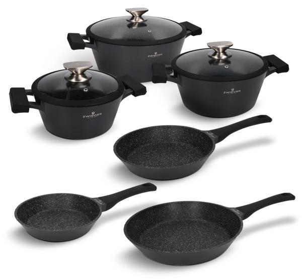 Zestaw garnków i patelni 9 el. Black Stone Zwieger