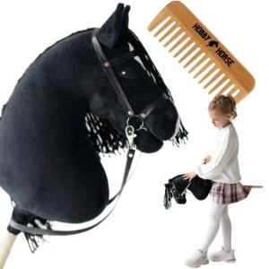 HOBBY HORSE KOŃ NA KIJU SKOCZKI A3 KONIK GŁOWA PATYKU Z GRZYWĄ + GRZEBIEŃ