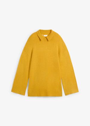 Sweter oversize ze stójką i rozcięciami po bokach
