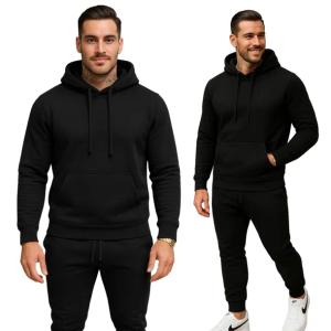 DRESOWY KOMPLET MĘSKI - DRES - KOLOR CZARNY, SPODNIE I BLUZA Z KAPTUREM XL