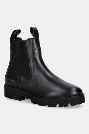 Tommy Hilfiger sztyblety skórzane TH LTHR LOW CHELSEA