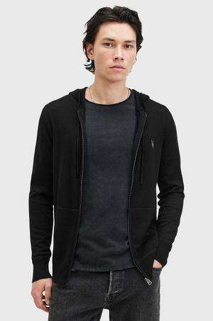 AllSaints bluza rozpinana z kapturem męska wełniana