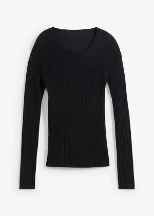 Sweter w prążek z wełny merino