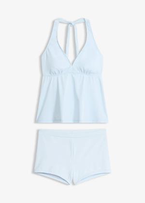 Tankini z dekoltem typu halter i spodenkami bikini  (2 części)