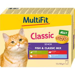MultiFit Senior Jelly Fish & Classic Mix Zestaw mieszany 12x100 g