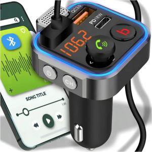 TRANSMITER samochodowy DO AUTA bluetooth FM AUDIO szybka ŁADOWARKA 2xUSB