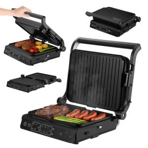 GRILL ELEKTRYCZNY kontaktowy OPIEKACZ Regulacja Timer Temp + TERMOSONDA