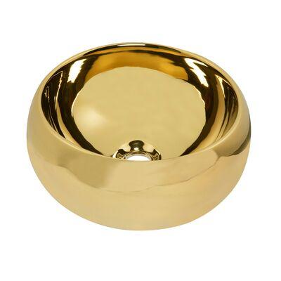 Umywalka KR-802 Gold nablatowa Ø40 złoty Kerra