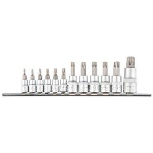 Bit Torx na nasadce 1/4, 3/8, 1/2", zestaw 12 sztuk TOPEX