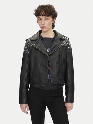Pepe Jeans Kurtka skórzana Fantasy PL402523 Czarny Regular Fit