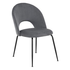 Krzesło Glamour KC-903-2 Szary, czarne nogi