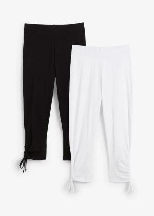 Legginsy 3/4 z marszczeniem (2 pary)