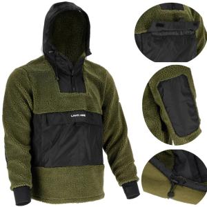 Bluza polar z kapturem SHERPA HOODIE LAHTI PRO L40156 czarno-zielona r. 2XL