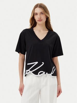 KARL LAGERFELD T-Shirt A2W17104 Czarny Relaxed Fit