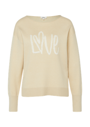Sweter z dzianiny z napisem Love
