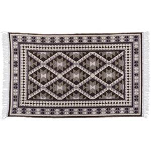 Dywan Kilim 70 x 140 cm ramka brązowy