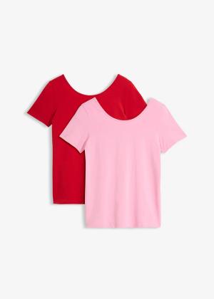T-shirt z głębokim dekoltem na plecach (2 szt.)