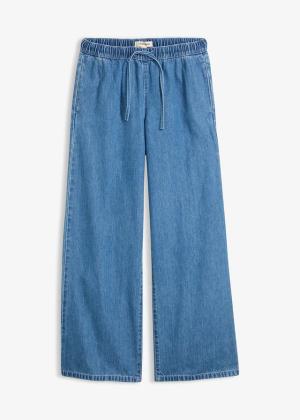 Lekkie jeansy wide leg, mid waist