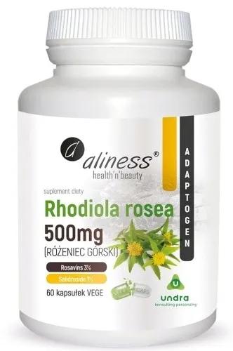 Aliness RHODIOLA ROSEA 500mg ADAPTOGEN Różeniec Górski 60 vege kaps.