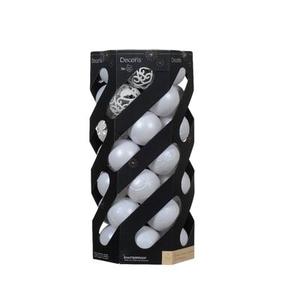 Bombka plastikowa 6 cm 35 sztuk biały