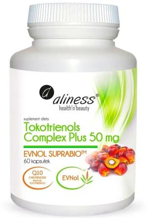 TOKOTRIENOLS COMPLEX PLUS 50 mg Pełne spektrum witaminy E Aliness 60 kaps.
