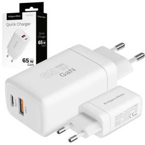 Szybka ładowarka sieciowa 65 W GaN Power Delivery Quick Charge Kruger&Matz