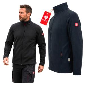 BLUZA POLAROWA męska robocza STRAUSS rozpinana polar męski czarny Premium