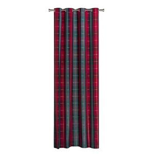 Zasłona TARTAN 140 x 260 cm zielono-czerwona krata