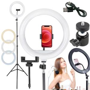 LAMPA PIERŚCIENIOWA LED RING ZE STATYWEM ZDJĘĆ FILMÓW SELFIE MAKIJAŻ 240W