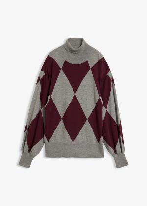 Sweter z cienkiej dzianiny z golfem
