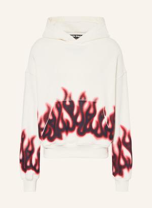 Palm Angels Bluza Z Kapturem Oversize Flames weiss