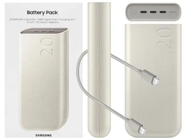 POWERBANK SAMSUNG EB-P4520 SUPER FAST CHARGE 45W PD 3X USB-C 20000 MAH