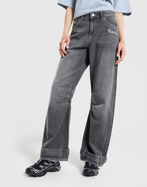 Hoodrich Spodnie Wide Leg Jeans Onyx