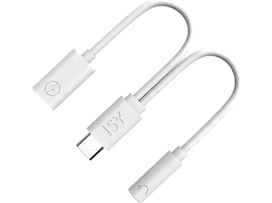 Adapter USB-C - mini Jack 3.5mm/USB-C (wtyk gniazdo) ISY IKA-1001 2IN1 TO AUDIO & USB- Biały